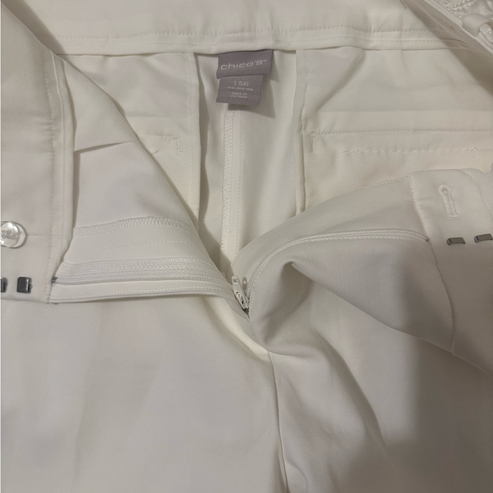 Chico's Elegant Cream Trousers - Picture 2 of 7